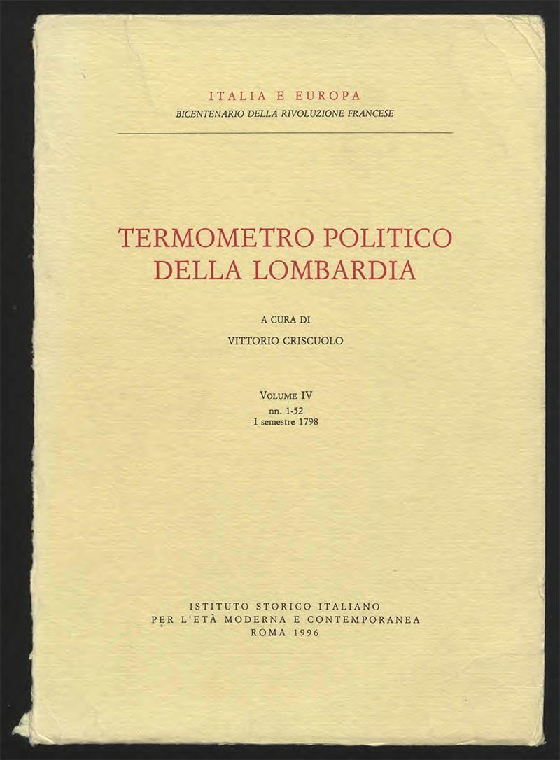 TERMOMETRO POLITICO DELLA LOMBARDIA VOL IV